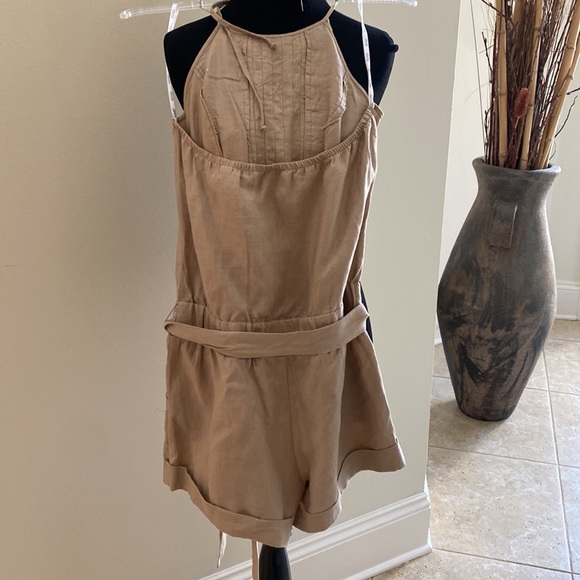 XOXO khaki Romper with jewel accents. Like new. Size M - Picture 2 of 6